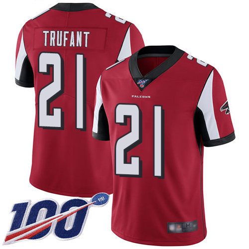Atlanta Falcons Limited Red Men Desmond Trufant Home Jersey NFL Football #21 100th Season Vapor Untouchable->atlanta falcons->NFL Jersey